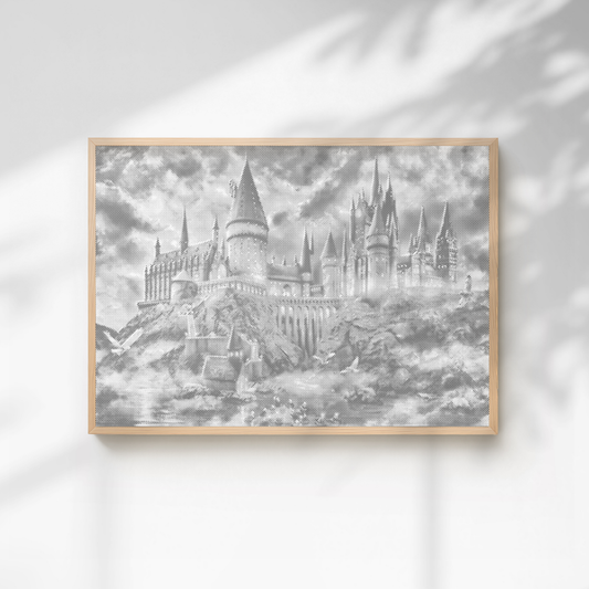 Hogwarts Castle in Fog Dot Painting Set