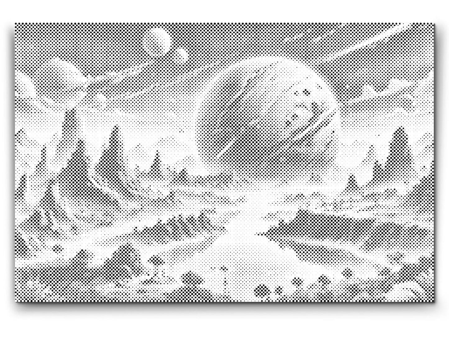 Dot Painting Abstrakter Planet im Universum – Punktmalerei mit farbenreichem Weltraum-Motiv