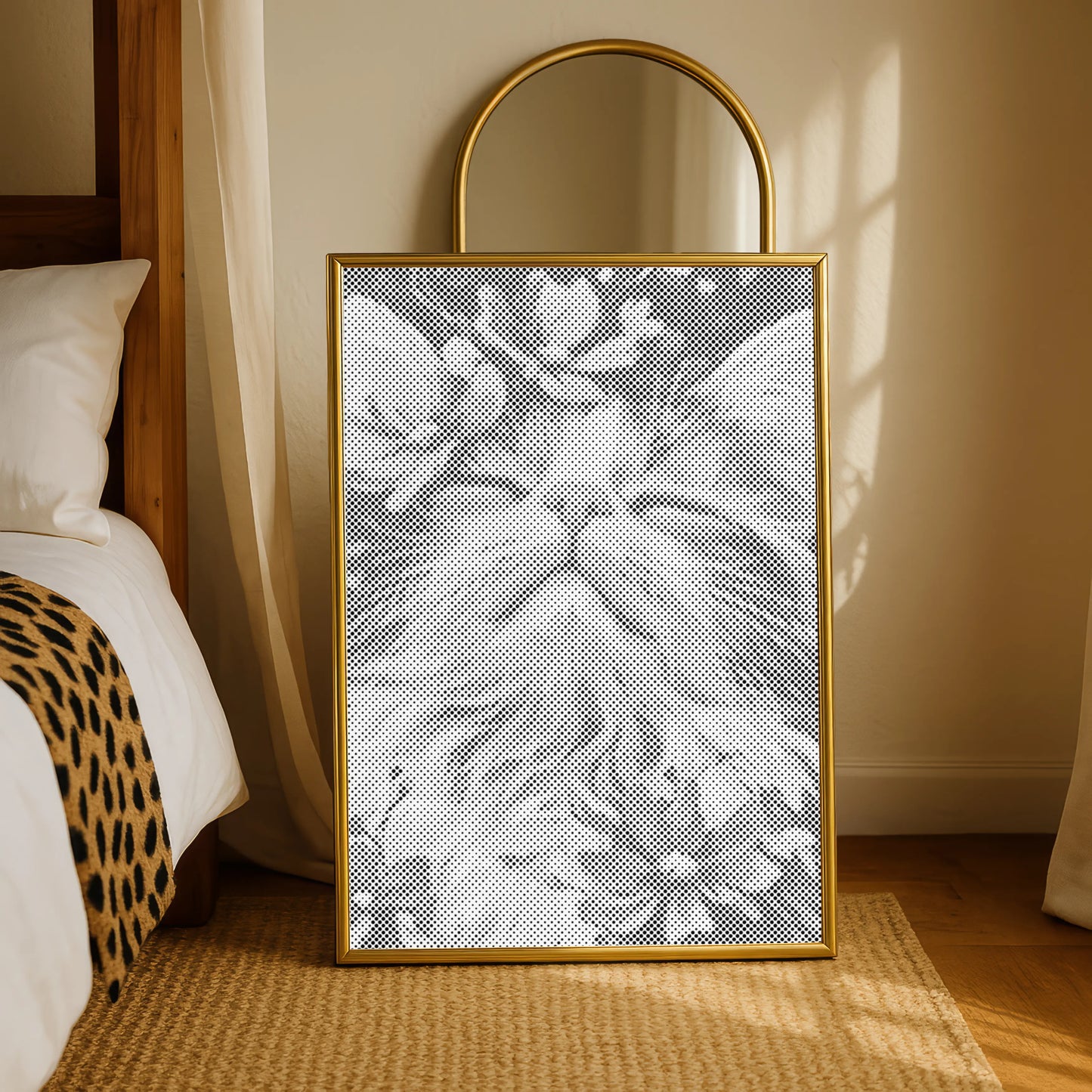 Katzen mit Blumen Wandbild | Punktmalerei Set