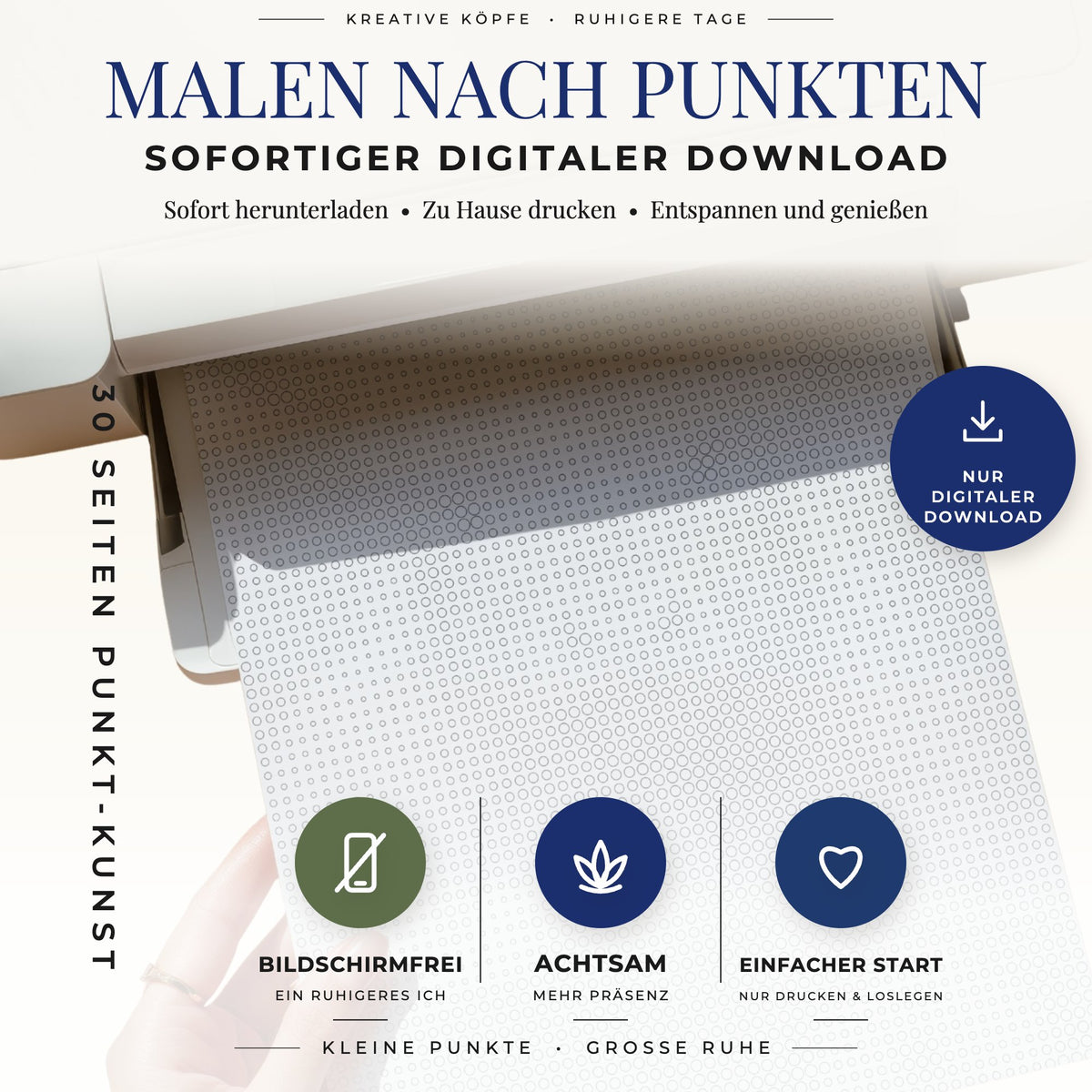 Druckbares Vogelporträts Punktmalerei-Buch für A4- und US-Letter-Seiten