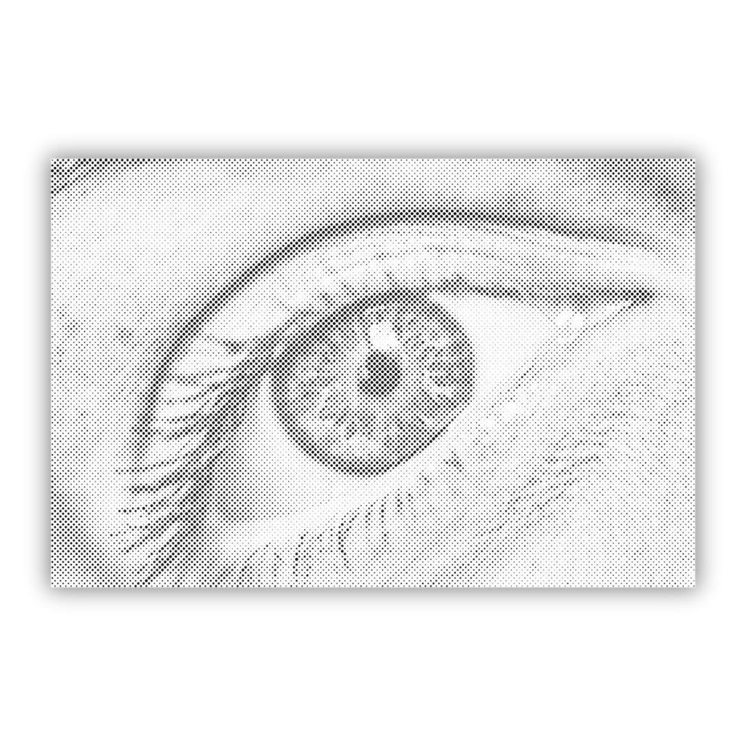 Dot Painting Menschliches Auge – Punktmalerei Motiv mit realistischer Augen-Darstellung