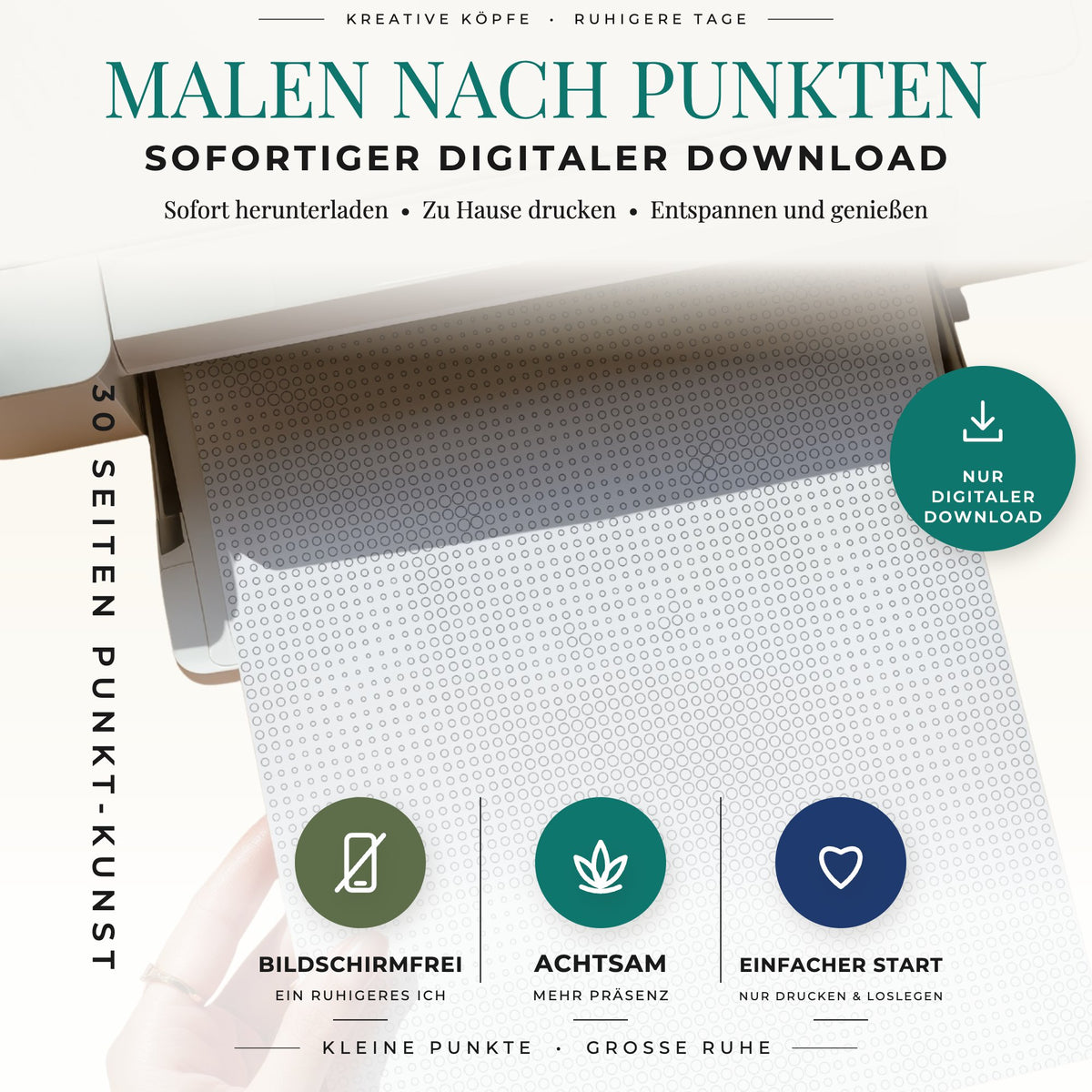 Druckbares Mandala Punktmalerei-Buch für A4- und US-Letter-Seiten