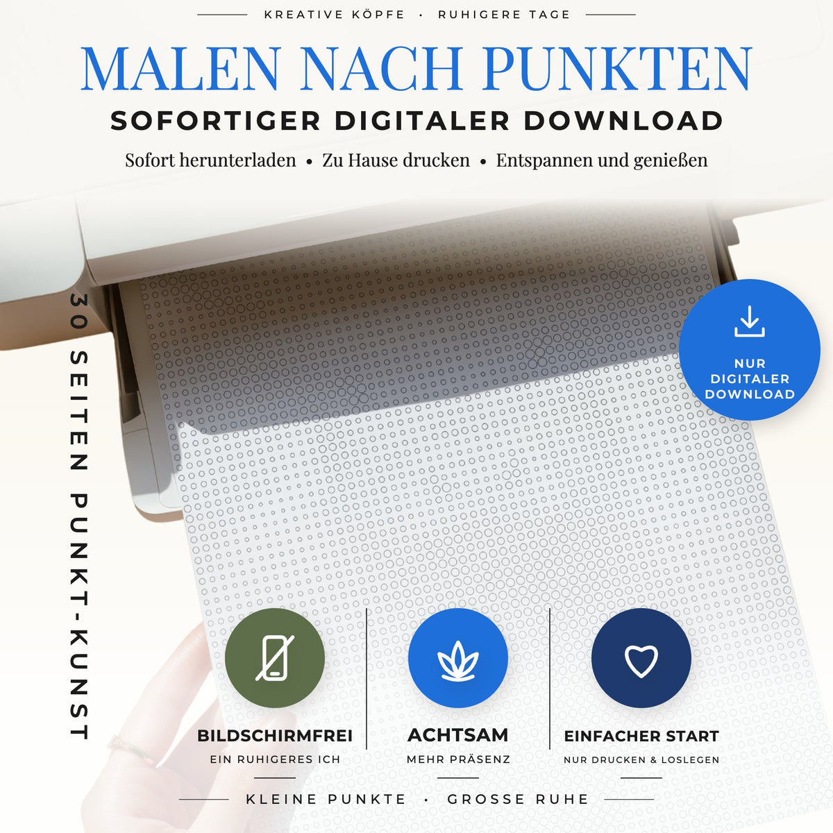 Druckbares Meerestiere Punktmalerei-Buch für A4- und US-Letter-Seiten
