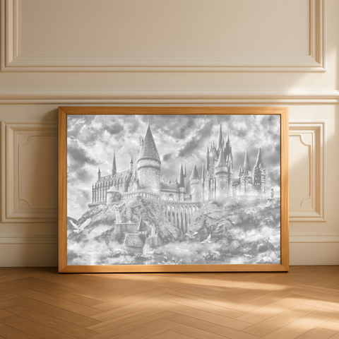 Hogwarts Schloss im Nebel | Punktmalerei Set