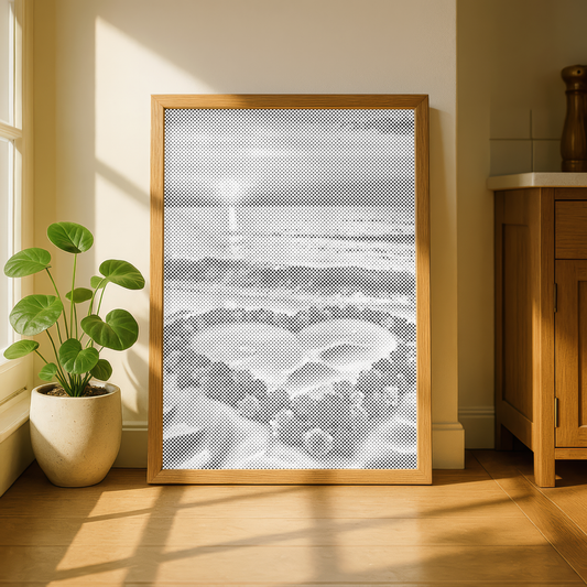 Flower Heart on the Beach Dot Painting Kit in beautiul home