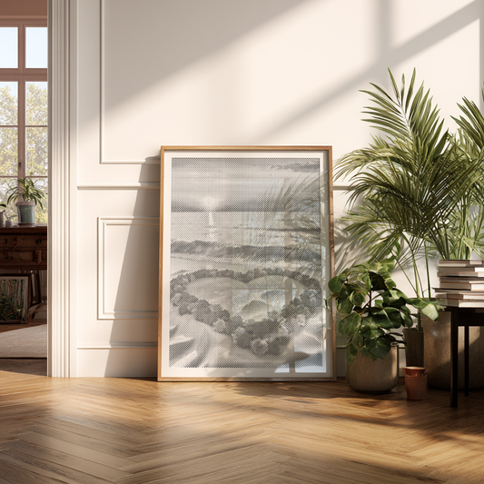 Flower Heart on the Beach Dot Painting Kit