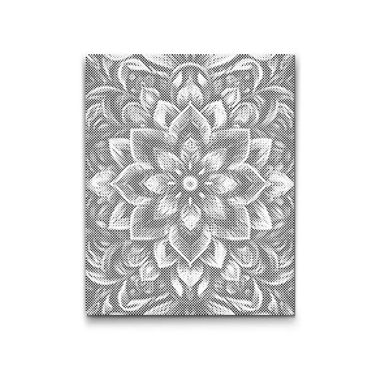 Dot Painting Mandala – florales, symmetrisches Ornament