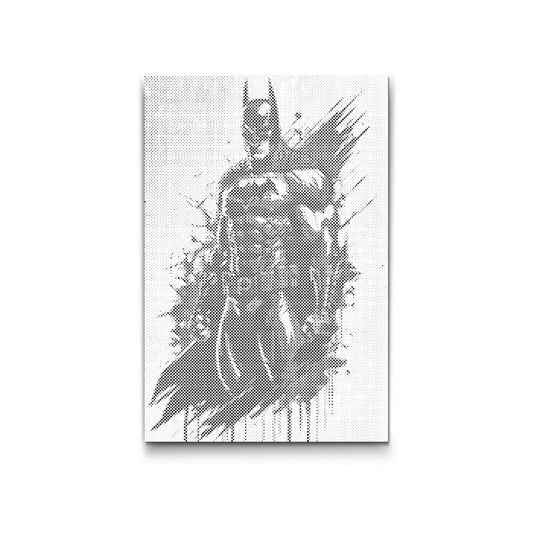 BATMAN™ lizenziertes Dot Painting – Dark Knight mit Cape, dynamischer Stil