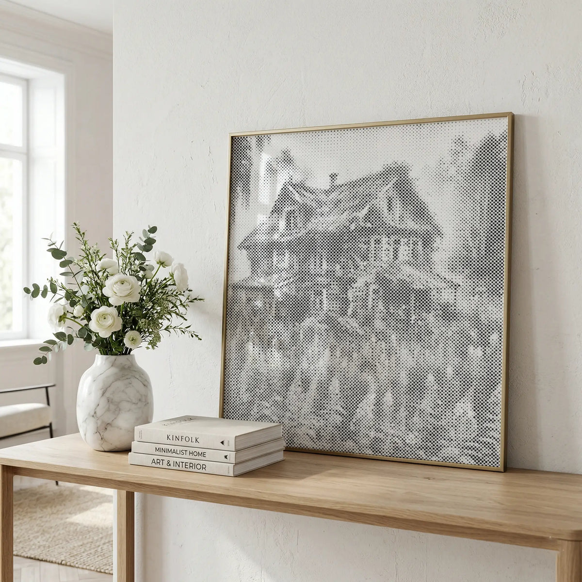 Verlassenes Haus | Punktmalerei Set als fertiges Punktmalerei Kunstwerk