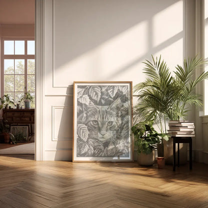 Katze im Blätterspiel | Punktmalerei Set