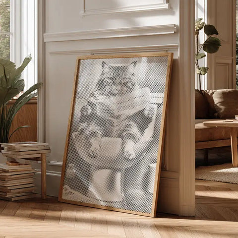 Katze auf der Toilette | Punktmalerei Set