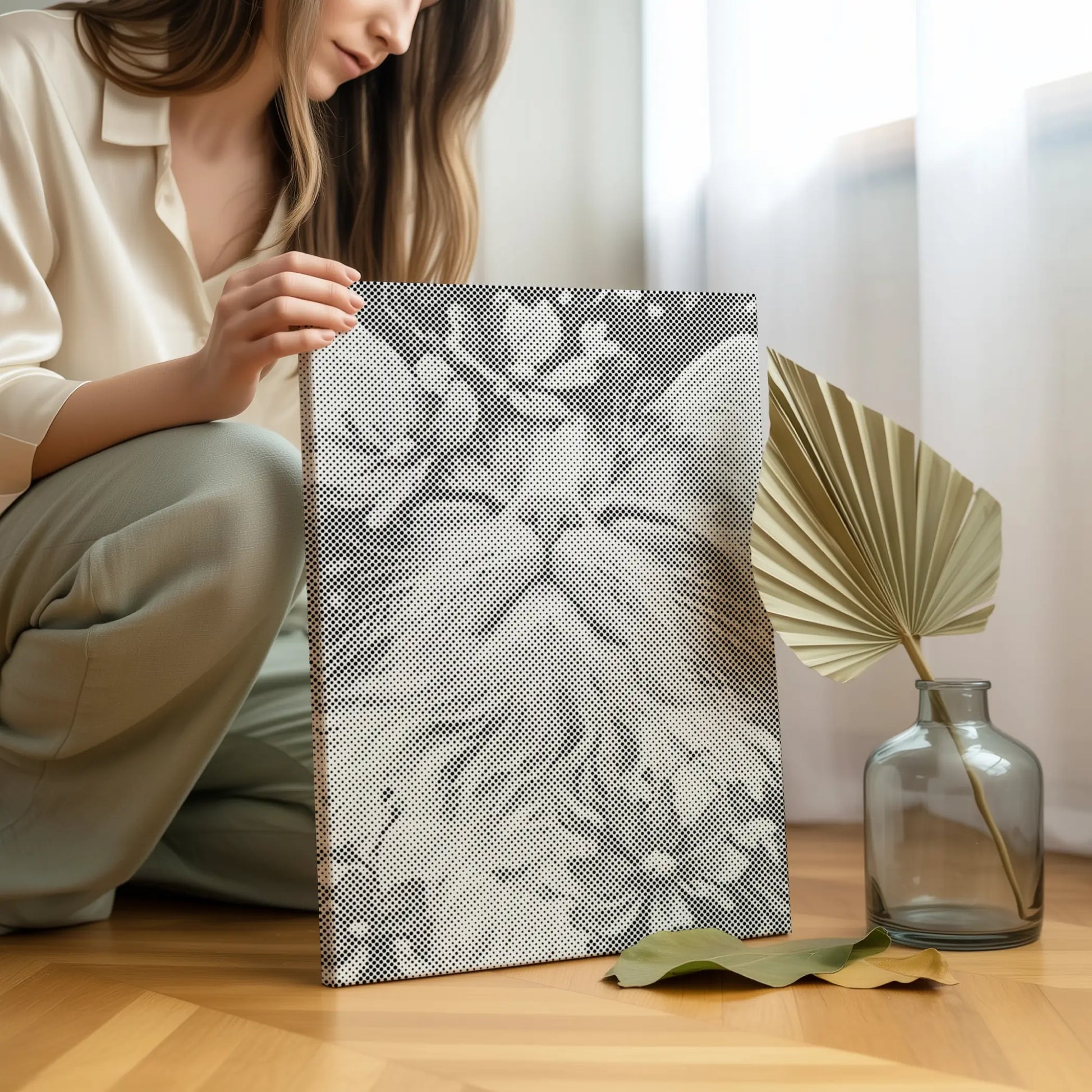 Cat with Flowers | Dot Painting Kit person with dot art gift