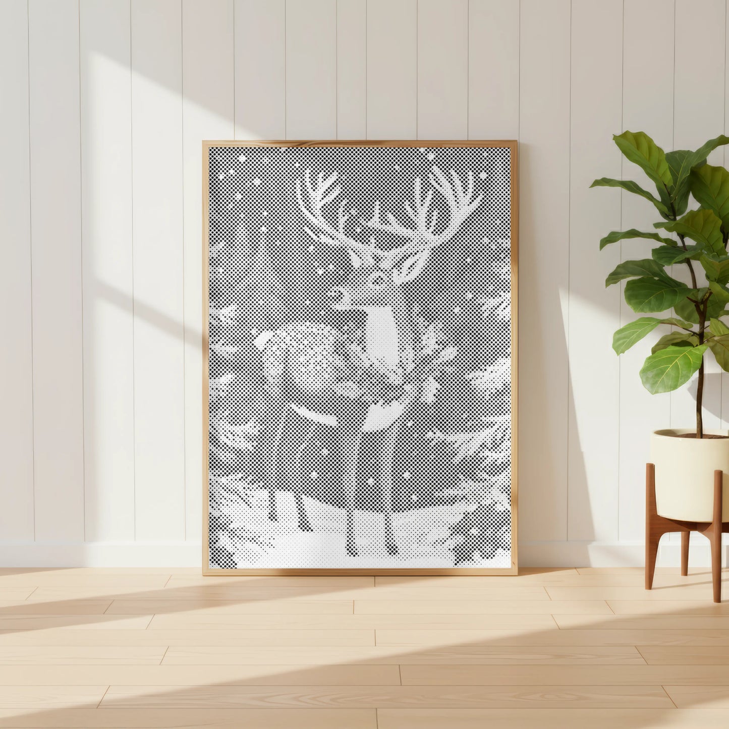 Reh im Winterwald | Punktmalerei Set