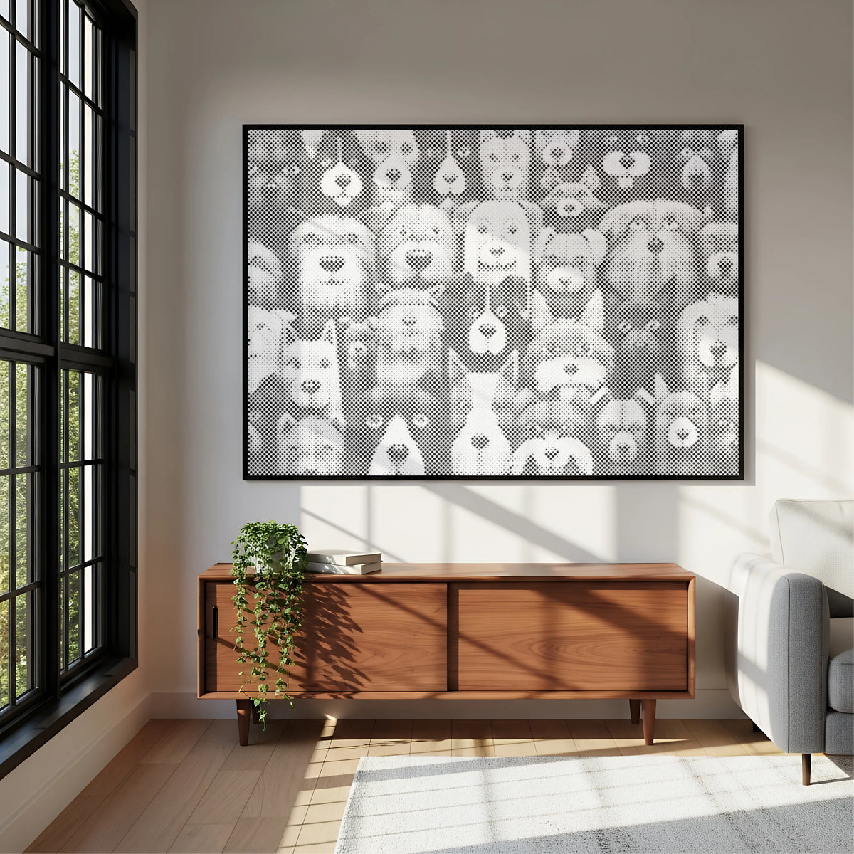 Hunde, Hunde, Hunde | Punktmalerei Set als fertiges Punktmalerei Kunstwerk