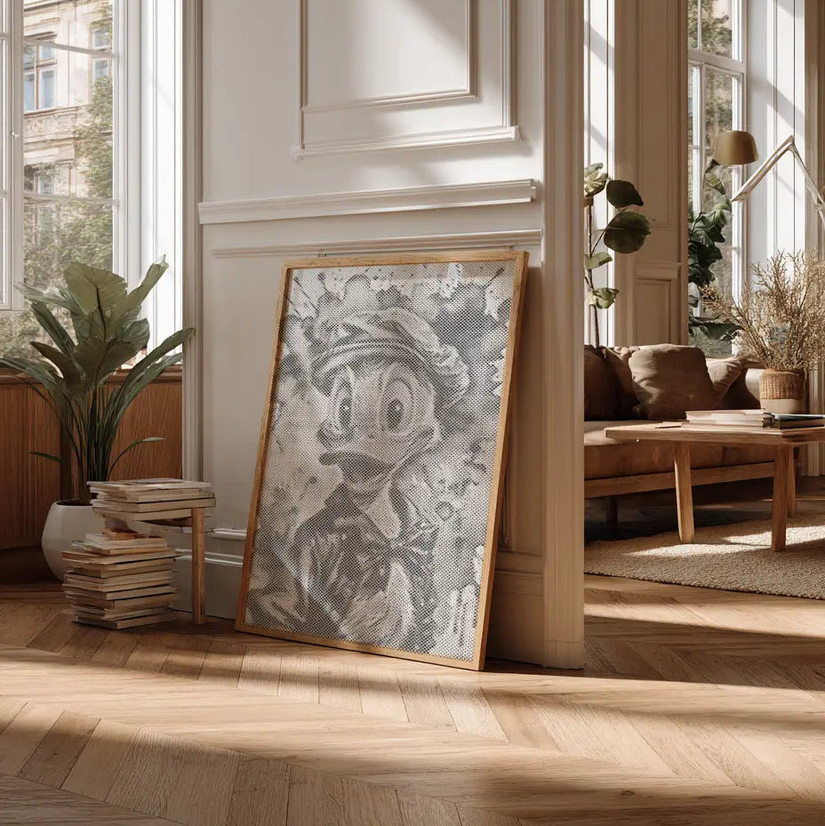 Donald Duck | Punktmalerei Set als fertiges Punktmalerei Kunstwerk