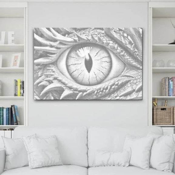 Drachenauge | Punktmalerei Set als fertiges Punktmalerei Kunstwerk