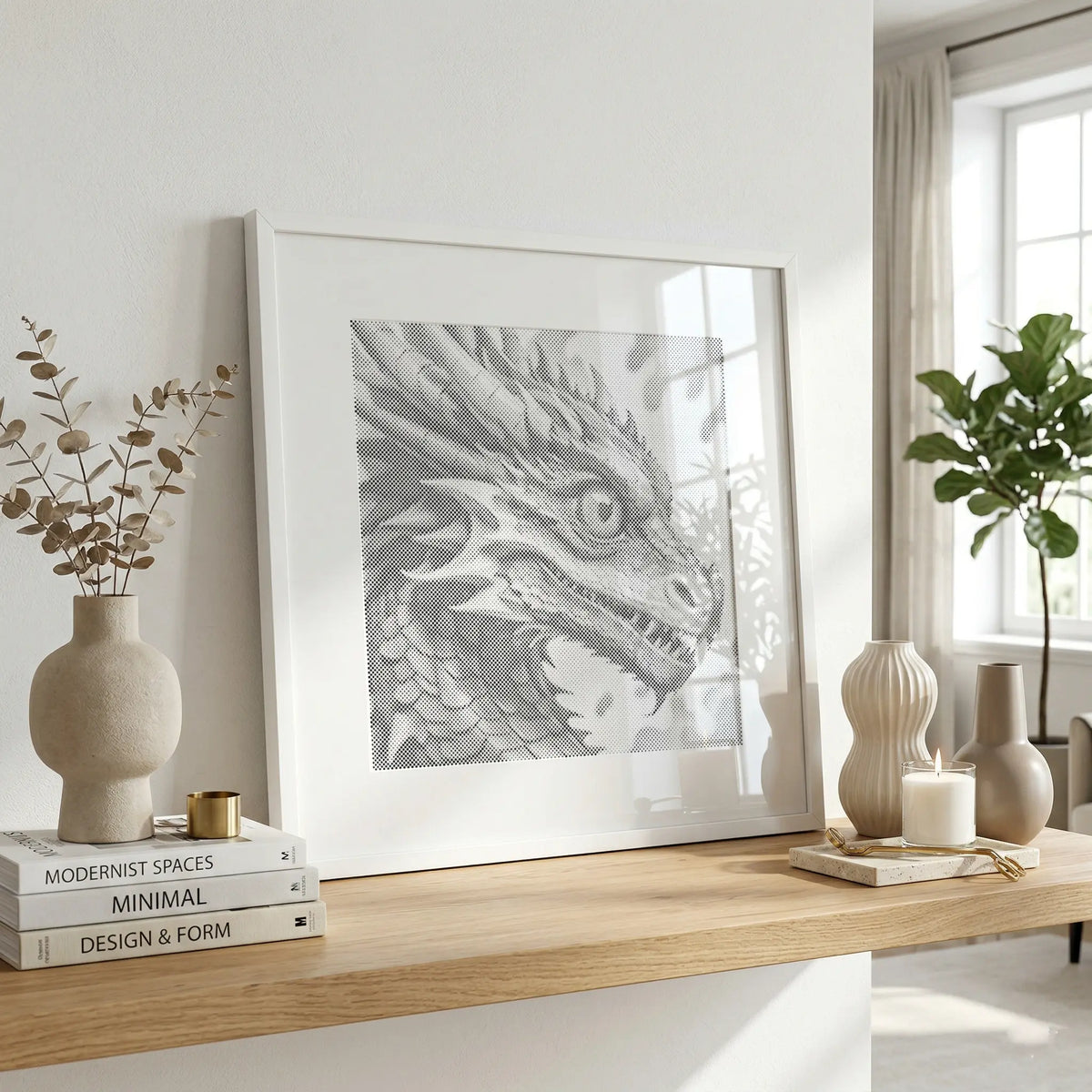 Drache | Punktmalerei Set als fertiges Punktmalerei Kunstwerk