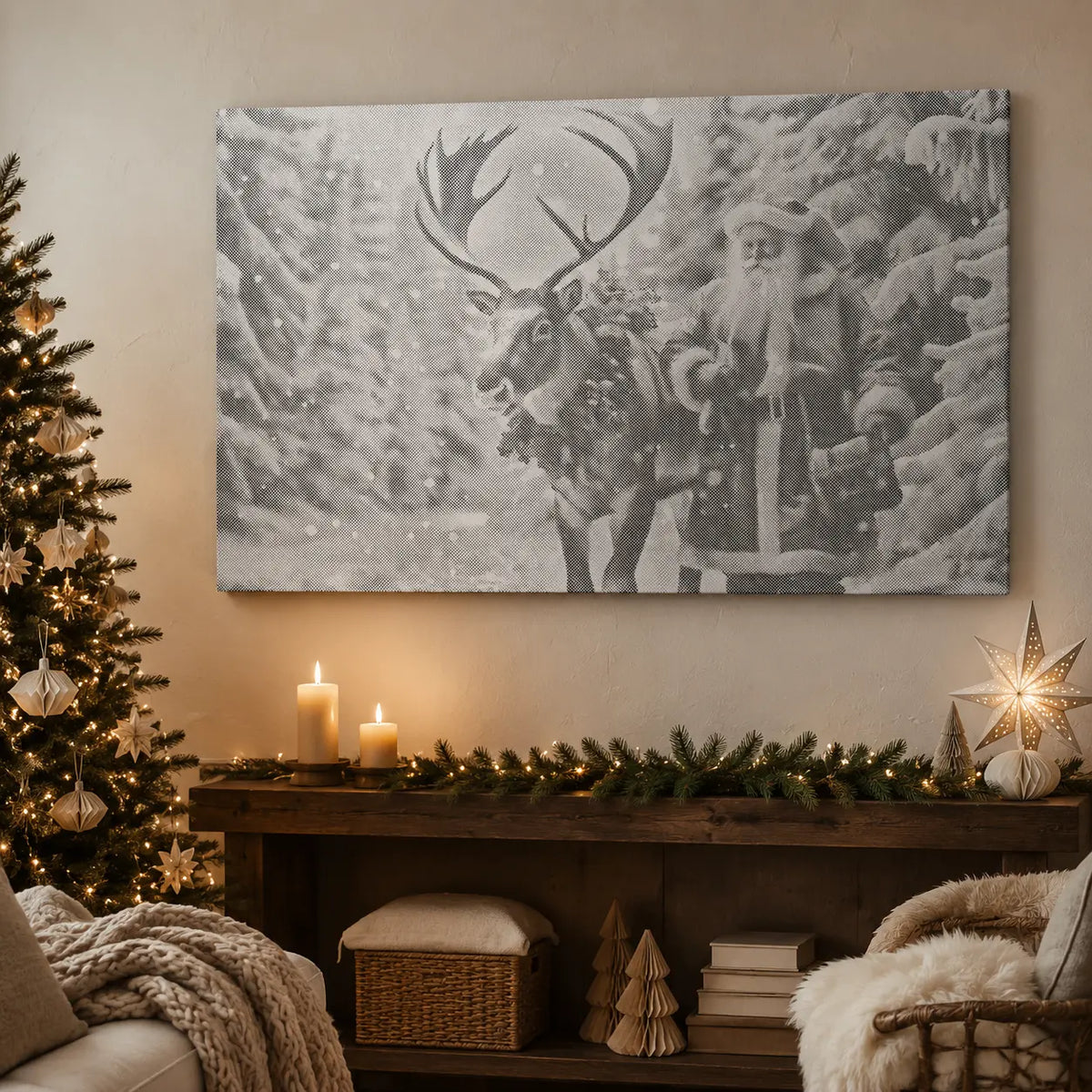 Weihnachtsbaum | Punktmalerei Set als fertiges Punktmalerei Kunstwerk
