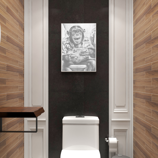 dot painting lachender affe