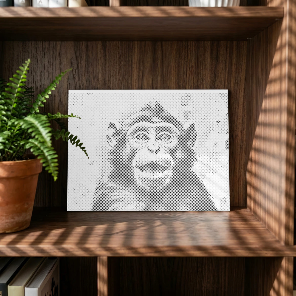 Fröhlicher Affe | Punktmalerei Set als fertiges Punktmalerei Kunstwerk