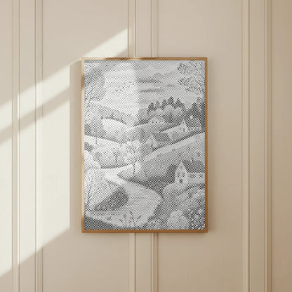 Idyllische Landschaft mit Häusern | Punktmalerei Set