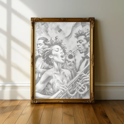 Jazz Sänger | Punktmalerei Set