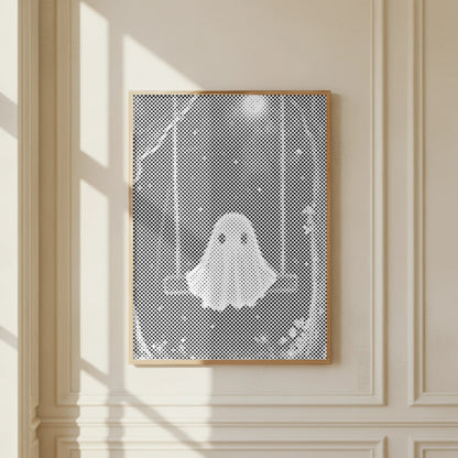 Geistchen auf der Schaukel – Halloween | Punktmalerei Set