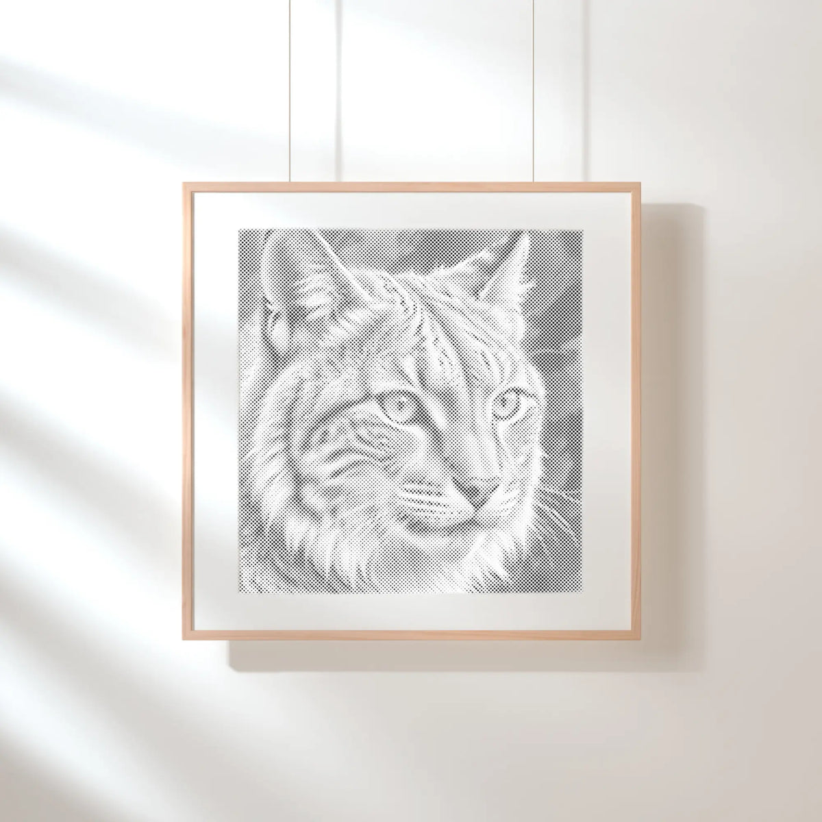 Luchs | Punktmalerei Set als fertiges Punktmalerei Kunstwerk
