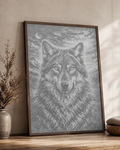 Wolf im Mondlicht| Punktmalerei Set