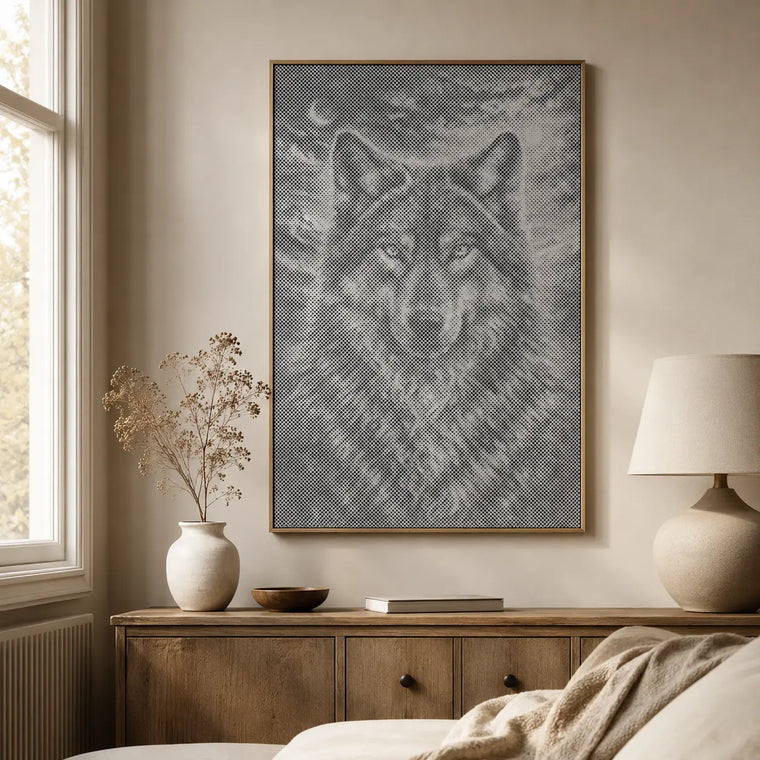 Wolf im Mondlicht| Punktmalerei Set