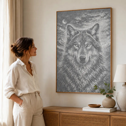 Wolf im Mondlicht| Punktmalerei Set