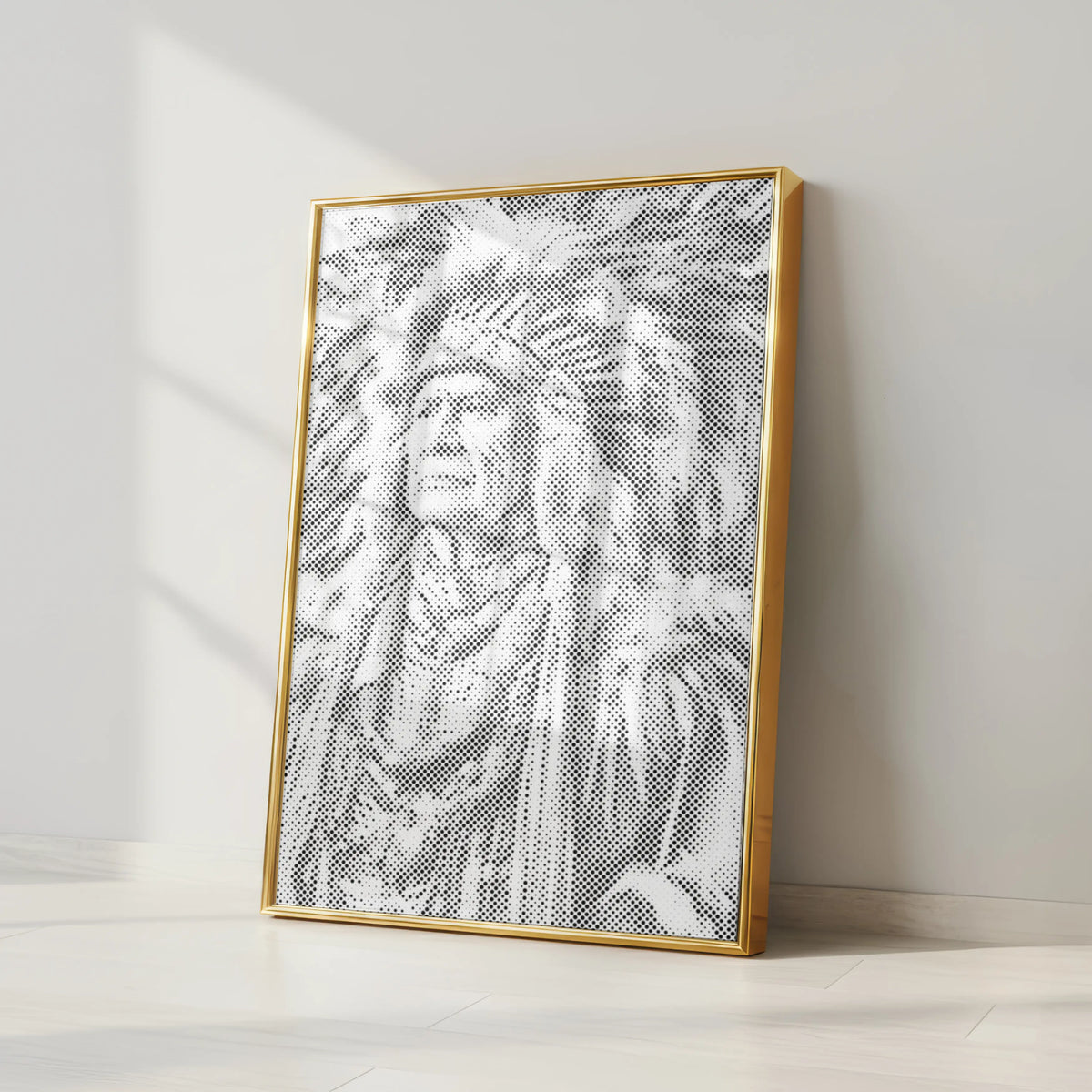 Indianerhäuptling | Punktmalerei Set als fertiges Punktmalerei Kunstwerk