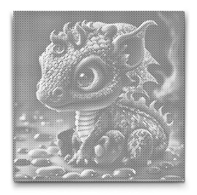 Niedliches Baby Drache Wandbild als Dot Painting Kunstwerk mit feiner Punktstruktur punktmalerei