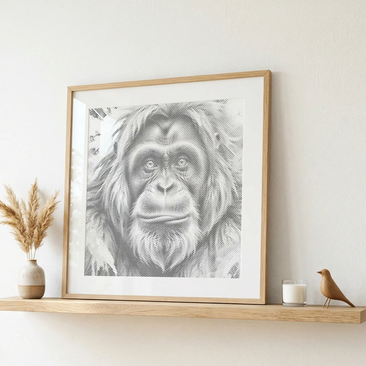 Orang-Utan | Punktmalerei Set als fertiges Punktmalerei Kunstwerk