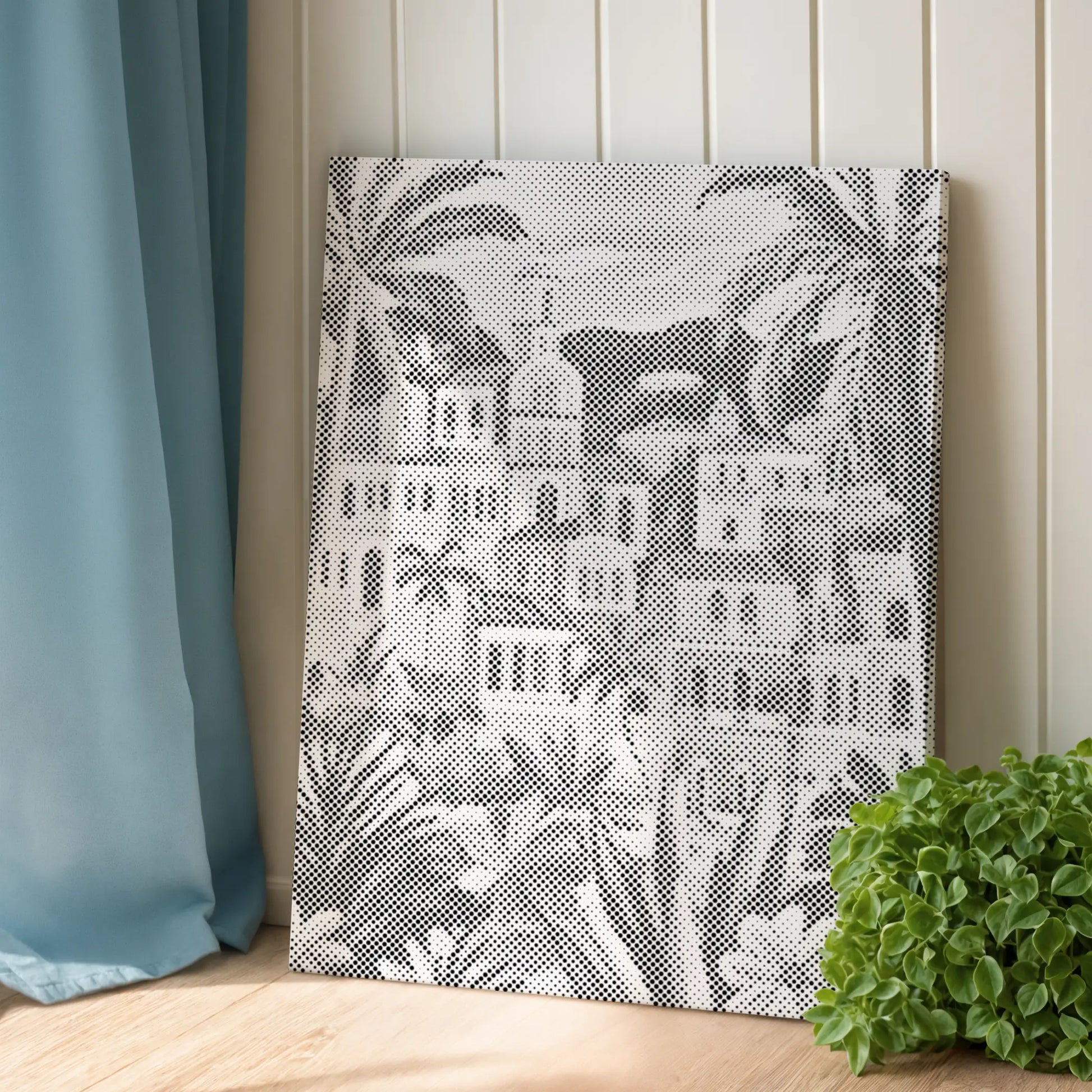 canvas dot painting Palm City Mediterranean | Dot Painting