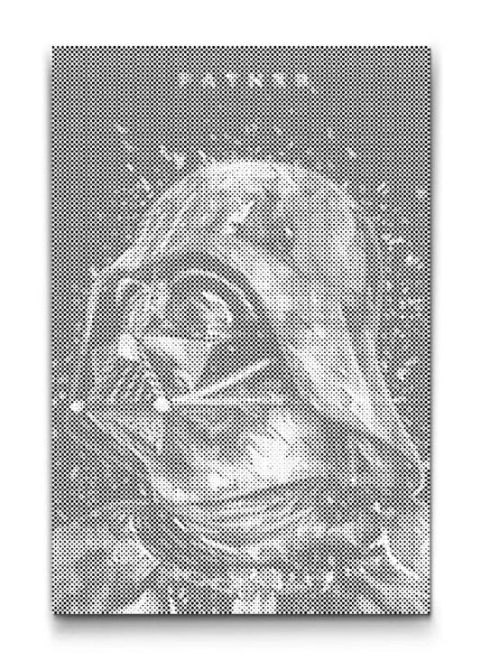 Dot Painting von Darth Vader mit Schriftzug FATHER – ikonisches Star Wars Motiv für Fans