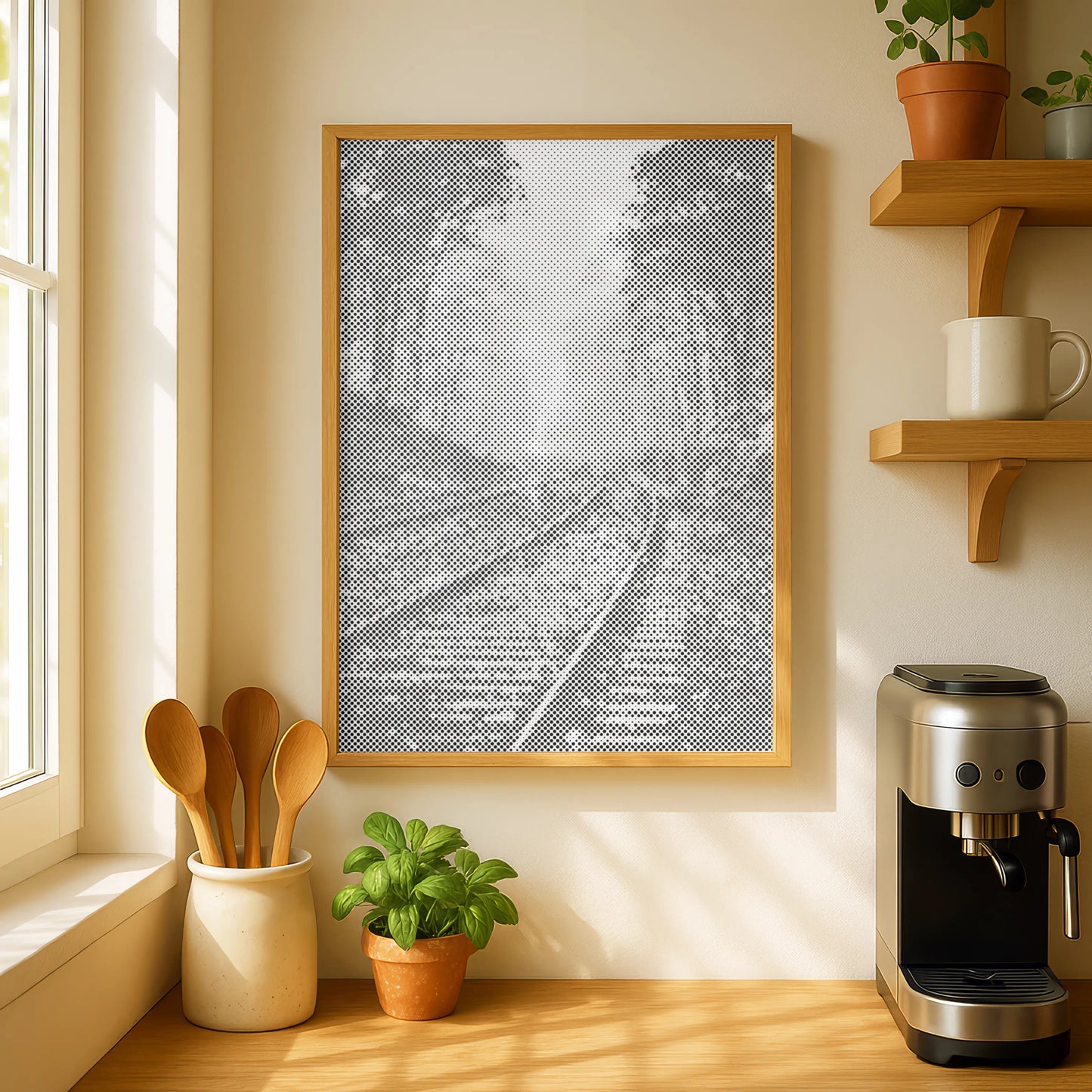 Gleise im Nebel – Wald | Punktmalerei Set