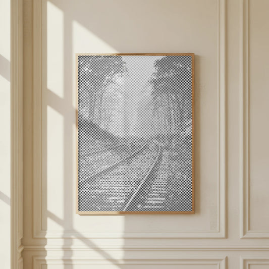 Gleise im Nebel – Wald | Punktmalerei Set