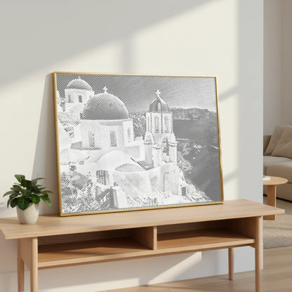 Santorini Kuppeln am Meer | Punktmalerei Set
