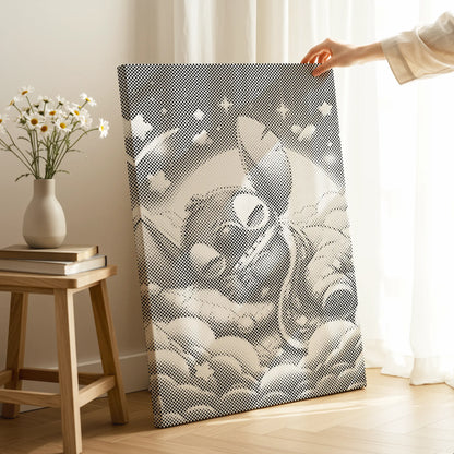 Stitch schläft auf Wolken | Punktmalerei Set