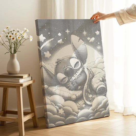 Stitch schläft auf Wolken | Dot Painting