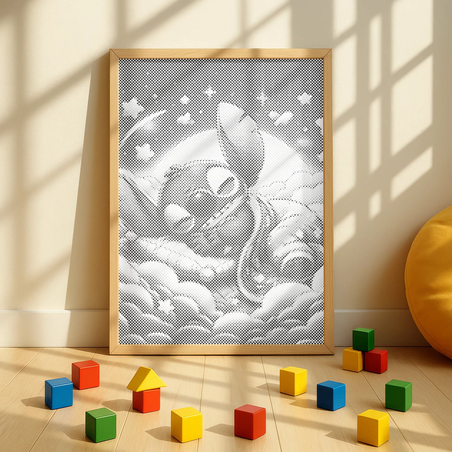 Stitch schläft auf Wolken | Punktmalerei Set