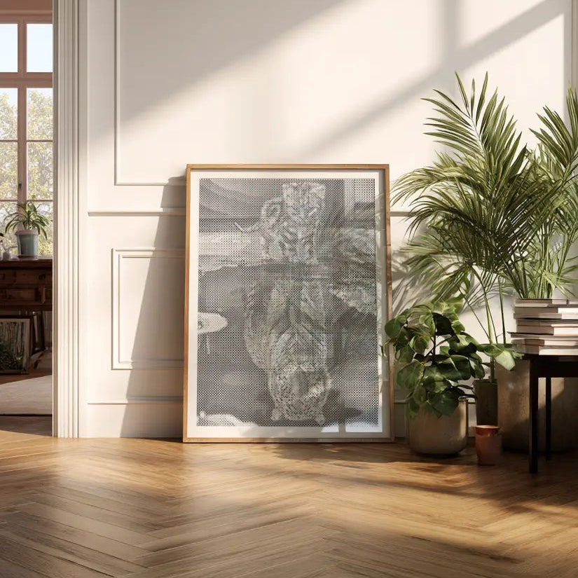 Der Tiger in dir | Punktmalerei Set als fertiges Punktmalerei Kunstwerk