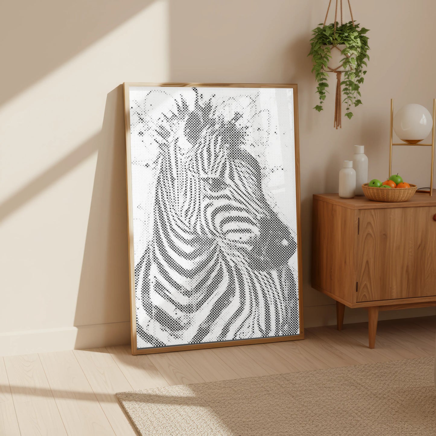 Zebra Wandbild Modern | Punktmalerei Set