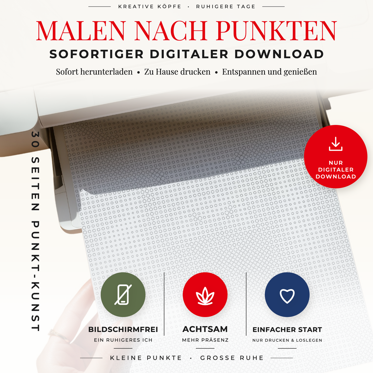 Druckbares Cosy Christmas Punktmalerei-Buch für A4- und US-Letter-Seiten
