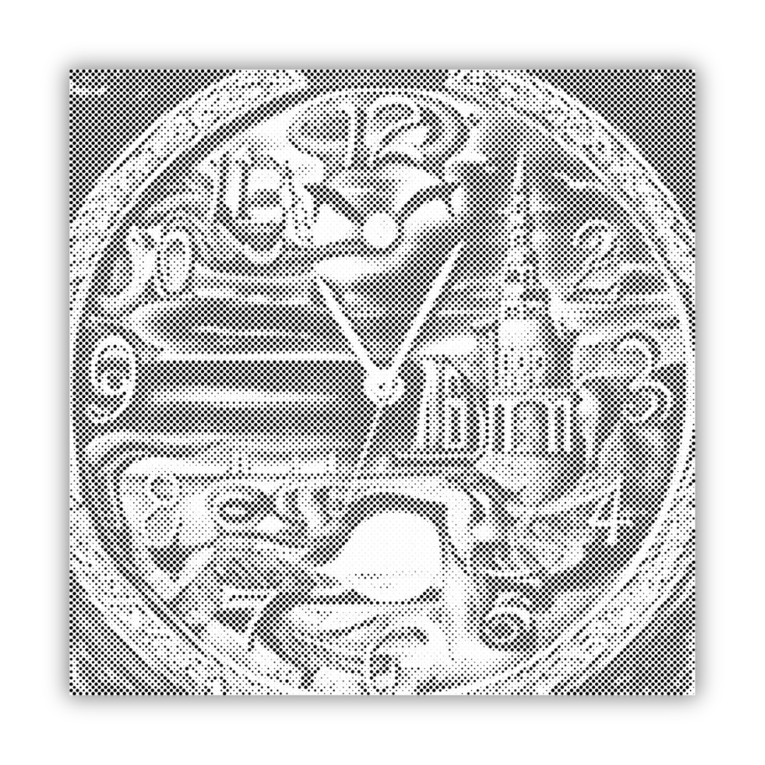 Abstrakte Wanduhr | Punktmalerei Set als fertiges Punktmalerei Kunstwerk