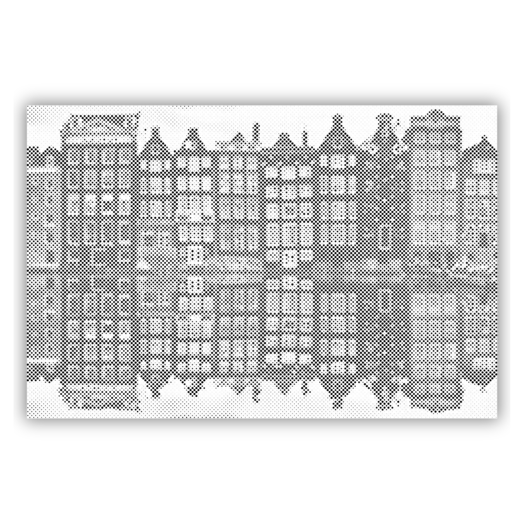 Häuser von Amsterdam | Punktmalerei Set als fertiges Punktmalerei Kunstwerk