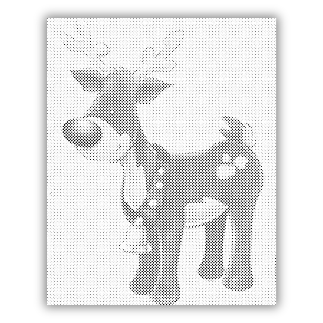 Rudolph das rotnasige Rentier | Punktmalerei Set als fertiges Punktmalerei Kunstwerk