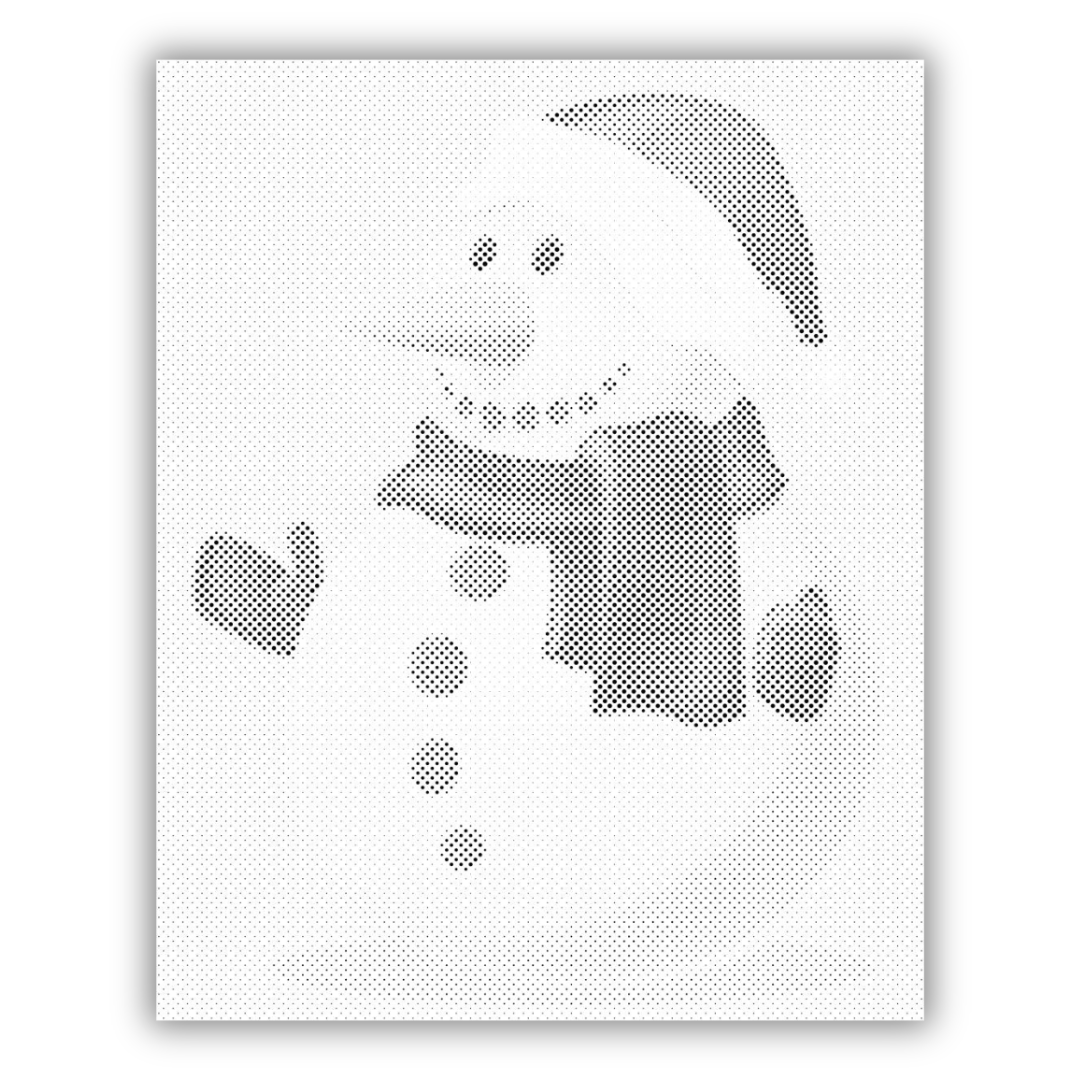 Schneemann | Punktmalerei Set als fertiges Punktmalerei Kunstwerk