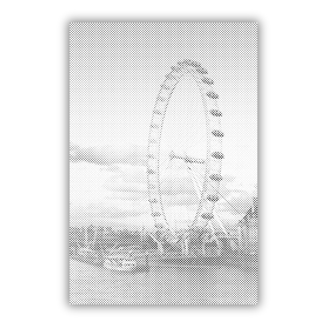 London Eye | Punktmalerei Set als fertiges Punktmalerei Kunstwerk